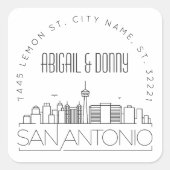 Huwelijk in San Antonio | Voorbedrukte enveloppege Vierkante Sticker (Voorkant)