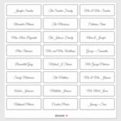 Huwelijk individuele gastnamen scriptlabels sticker (Vel)