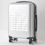 Huwelijk individuele gastnamen scriptlabels sticker (Koffer)