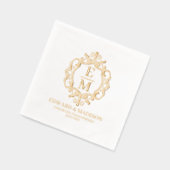 Huwelijk Initialen & Floral Crest Folie Napk Folie Servetten (Links)