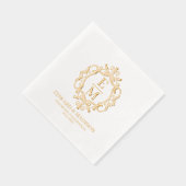 Huwelijk Initialen & Floral Crest Folie Napk Folie Servetten (Rechts)