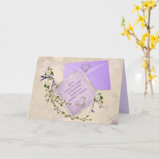 Huwelijk inspirerende quote kaart (Gele Bloem)