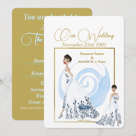 Huwelijk Inv. 2 Witte (De Dress) RFPMDesigns ©️202 Kaart (Voorkant / Achterkant)