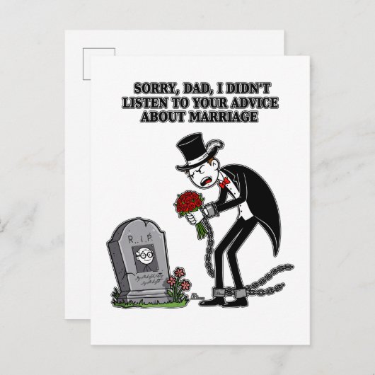 huwelijk is samen dom zijn uitnodiging briefkaart (Voorkant / Achterkant)