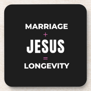 Huwelijk + Jezus = Lange levensduur Bier Onderzetter