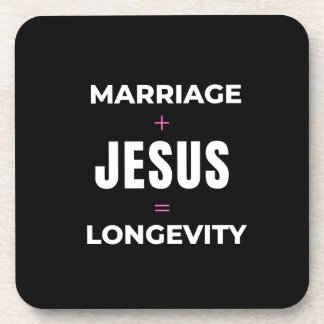 Huwelijk + Jezus = Lange levensduur Bier Onderzetter