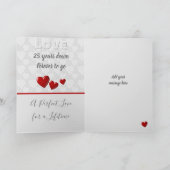 Huwelijk Jubileum 25e Zilver 25 jaar Kaart (Binnen)