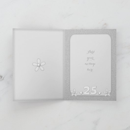 Huwelijk Jubileum 25e zilveren groet Kaart (Binnen)