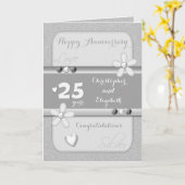 Huwelijk Jubileum 25e zilveren groet Kaart (Gele Bloem)