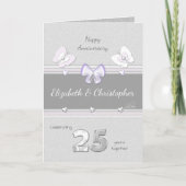 Huwelijk Jubileum 25e zilveren groet Kaart (Voorkant)