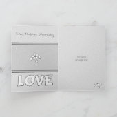 Huwelijk Jubileum 25e Zilveren harten en bloemen Kaart (Binnen)