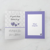 Huwelijk Jubileum 25th Silver 25 jaar paarse Kaart (Binnen)