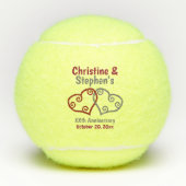 Huwelijk Jubileum Elegant Hart Gift of gunst Tennisballen (Voorkant)