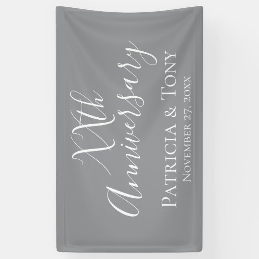 Huwelijk Jubileum - elk jaar - grijs Spandoek (Verticaal)