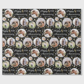 Huwelijk Jubileum Fotocollage Elegant Ecru Cadeaupapier (Vlak)