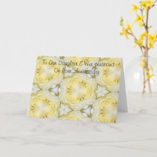 Huwelijk Jubileum Geschenk Dochter Echtgenoot Pers Kaart (Gele Bloem)