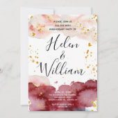 Huwelijk Jubileum Goud en Bourgogne Kaart (Voorkant)