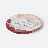 Huwelijk Jubileum Goud en Bourgogne Papieren Bordje (Gekanteld)