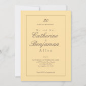 Huwelijk Jubileum Kat Paar Geel Kaart (Achterkant)