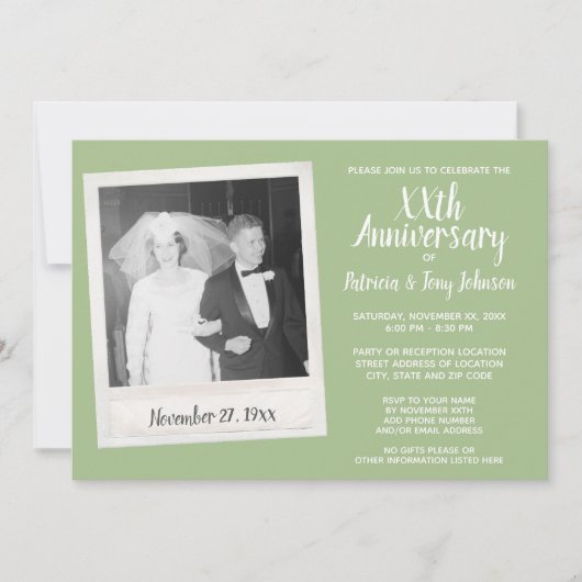 Huwelijk Jubileum met  Foto - sage Kaart (Voorkant)