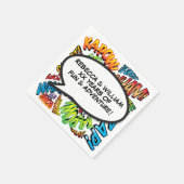 Huwelijk Jubileum Speech Ballon Stripboek Servet (Hoek)