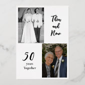 Huwelijk Jubileum Viering 50e paarse Folie Uitnodiging (Achterkant)