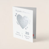 Huwelijk Jubileum Zilver 25e 25 jaar Folie Kaarten (Voorkant)