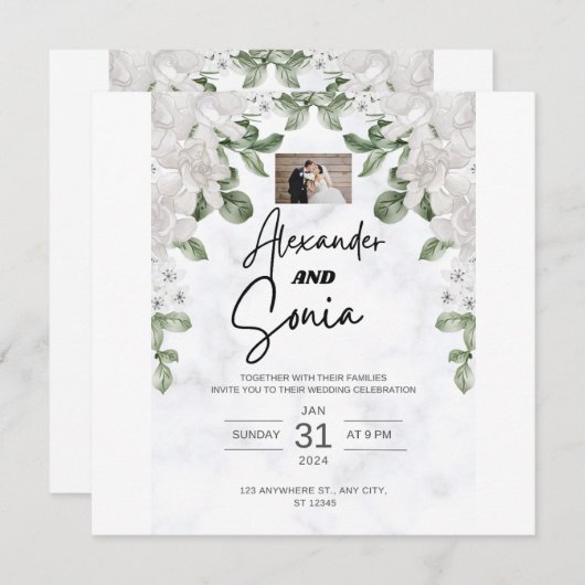 huwelijk kaart (Voorkant / Achterkant)