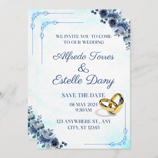 huwelijk kaart (Voorkant / Achterkant)