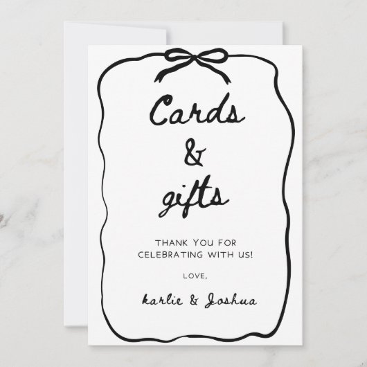 Huwelijk Kaarten en Cadeaus Bord (Voorkant)