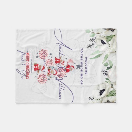 Huwelijk & Kerstmis Fleece Deken (Voorkant (Horizontaal))