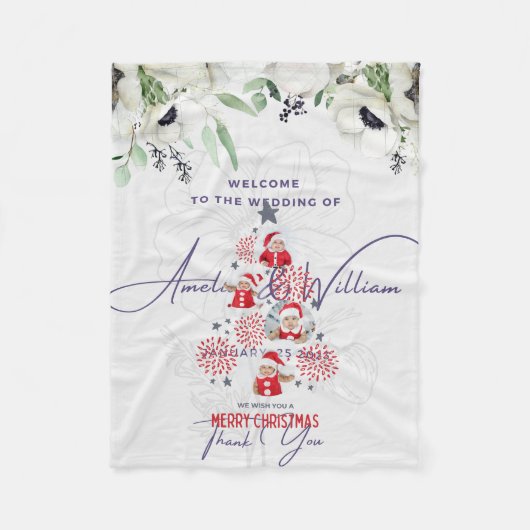 Huwelijk & Kerstmis Fleece Deken (Voorkant)