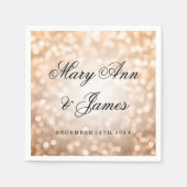 Huwelijk Koper Glitter Lights Servetten (Voorkant)