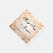 Huwelijk Koper Glitter Lights Servetten (Hoek)