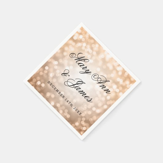 Huwelijk Koper Glitter Lights Servetten (Hoek)