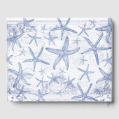 Huwelijk Kustster Vis Blauw en Wit Monogram Gastenboek (Achterkant)