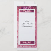 Huwelijk LIEFDE PAUW MONOGRAM Roze Witte Parel Kaart (Achterkant)