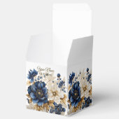 Huwelijk Marine Blauw Wit Gouden Bloemen Zilver Bedankdoosjes (Geopend)