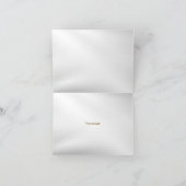 Huwelijk Marine Blauw Wit Gouden Bloemen Zilver Bedankkaart (Binnen)