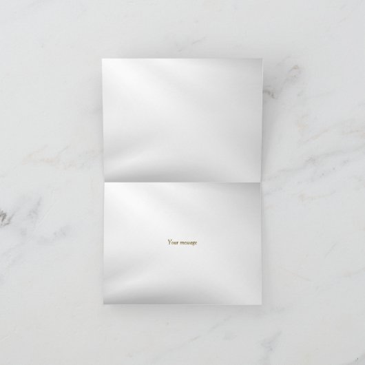 Huwelijk Marine Blauw Wit Gouden Bloemen Zilver Bedankkaart (Binnen)