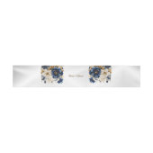 Huwelijk Marine Blauw Wit Gouden Bloemen Zilver Uitnodigingen Wikkel (Vlak)