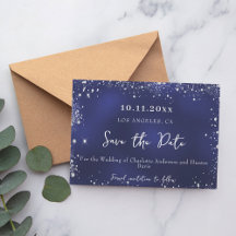 Huwelijk marine blauw zilver glitter winter
