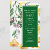 Huwelijk Mediterraan Italië Griekenland Lemon Flat Menu (Voorkant / Achterkant)