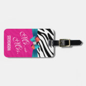 Huwelijk meneer en mevrouw - Elegante Zebra Print Bagagelabel (Voorkant horizontaal)