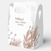 Huwelijk met botanische Pampas- en katoenplanten Bedankdoosjes (Geopend)