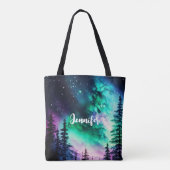 Huwelijk met Hemelse Noorderlichten Tote Bag (Achterkant)