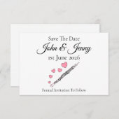 Huwelijk met hobomuzikant Bewaar de datum (Voorkant / Achterkant)