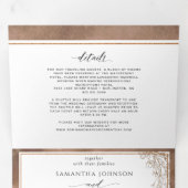 Huwelijk met RSVP, Foto, Earth Tones Waterverf Drieluik Uitnodiging (Binnenzijde eerst)