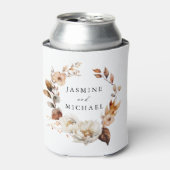 Huwelijk met rustieke herfstbloemen blikjeskoeler (Blikje Voorkant)