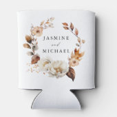 Huwelijk met rustieke herfstbloemen blikjeskoeler (Achterkant)